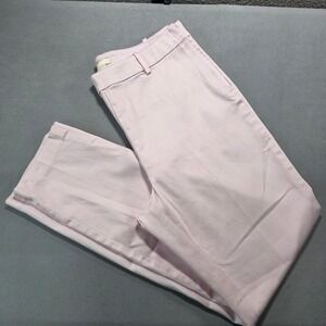 HM Womens Pink Slim Fit Ankle Trousers Side Zip Stretch Dress Pants Size 12